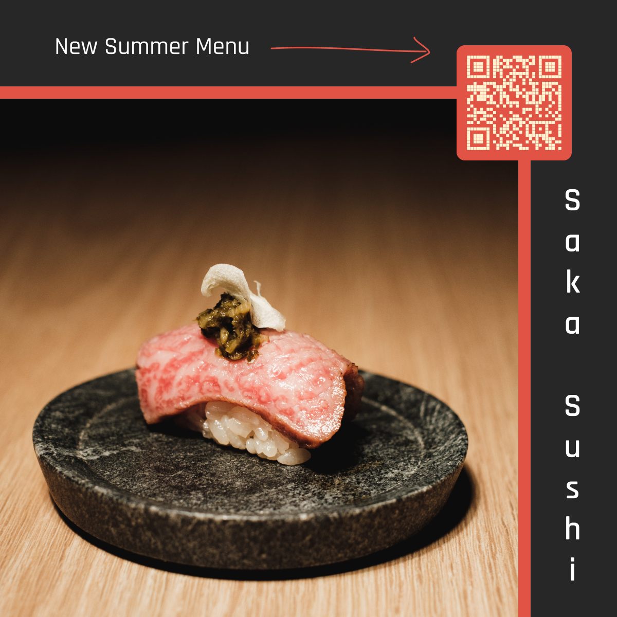 Sushi restaurant social media post.