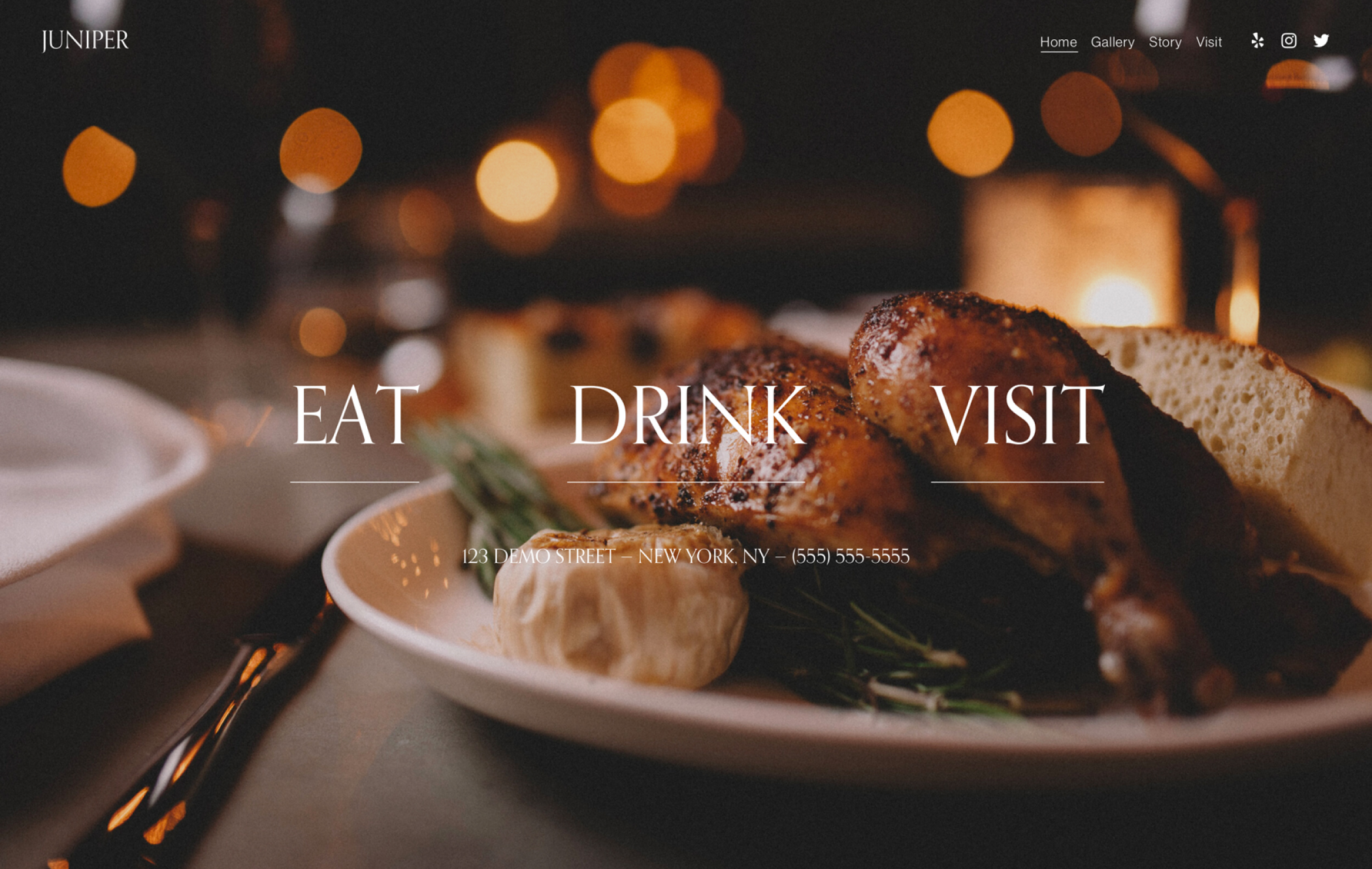 Square restaurant website screenshot.