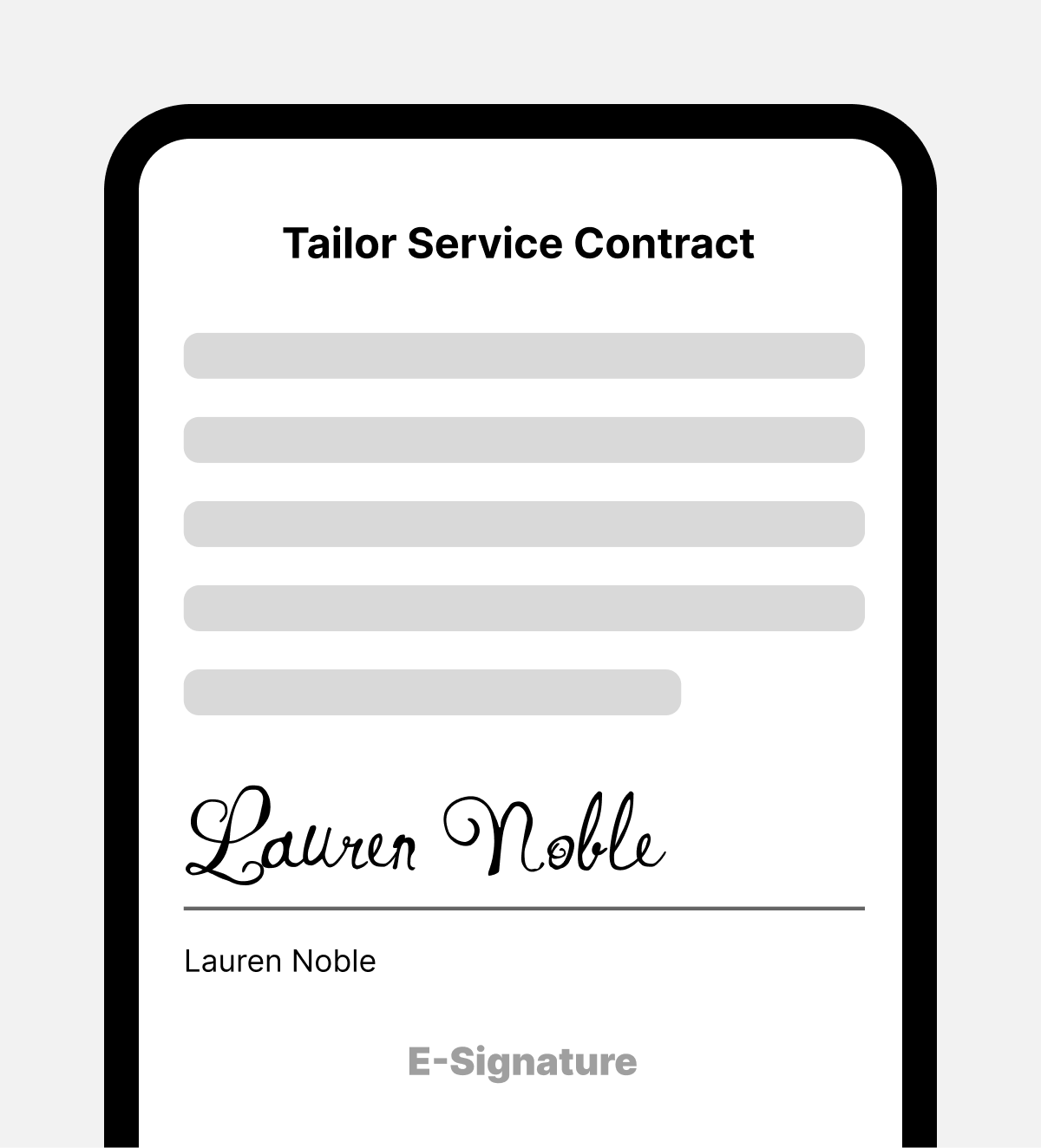 Simplified representation of mobile contract.